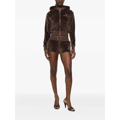 Sporty And Rich X Juicy Couture Velour Shorts In Brown