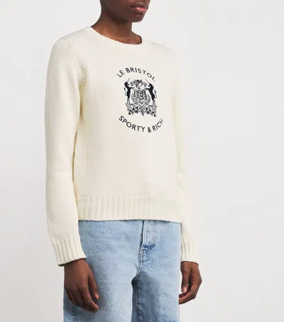 Sporty And Rich X Le Bristol 100th Crest Sweater In Cream