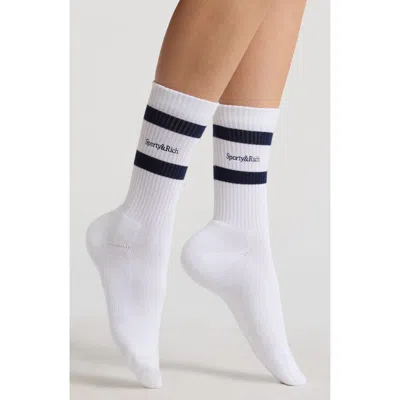 Sporty And Rich Sporty & Rich X Le Bristol Paris Faubourg Crew Socks In White