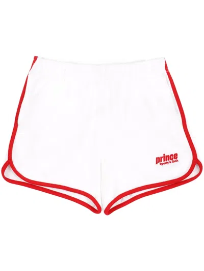 Sporty And Rich X Prince Disco Cotton Shorts In White