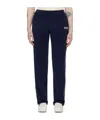 Sporty And Rich Embroidered Cotton-velour Track Pants In Black