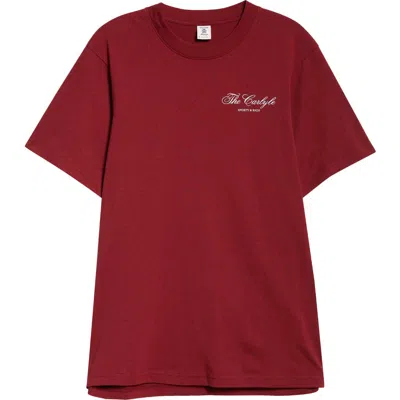 Sporty And Rich Sporty & Rich X The Carlyle Hotel Graphic T-shirt In Merlot