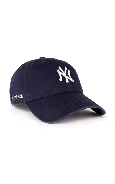 Sporty And Rich Inactive Import Brand Yankees Serif Hat In Blue