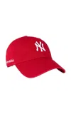 Sporty And Rich Inactive Import Brand Yankees Serif Hat In Red