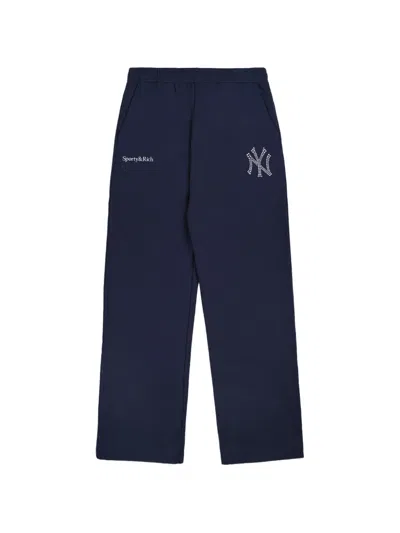 Sporty And Rich X Yankees Krystal Track Pants In Blue