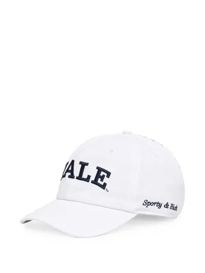 Sporty And Rich Yale Classic Embroidered Cap In White