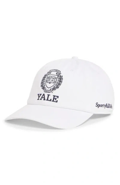 Sporty And Rich Sporty & Rich Yale Crest Classic Baseball Cap In White