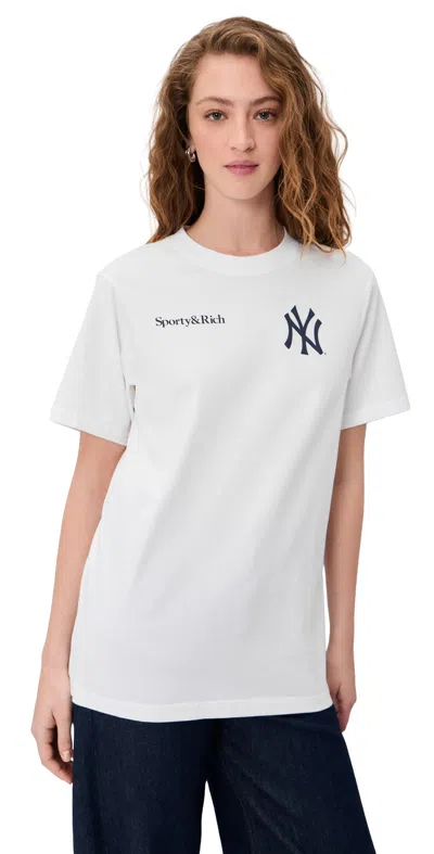 Sporty And Rich Yankees Curve T-shirt In White