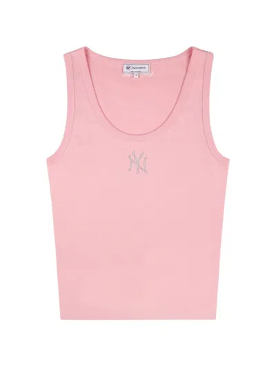 Sporty And Rich Yankees Krystal Cropped Tank Top In Pink