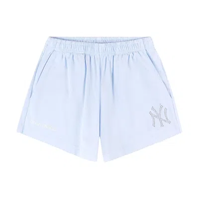 Pre-owned Sporty And Rich Sporty & Rich Yankees Krystal Disco Short 'ciel/white' | Blue | Women's Size S