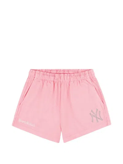 Sporty And Rich Yankees Krystal Disco Shorts In Pink