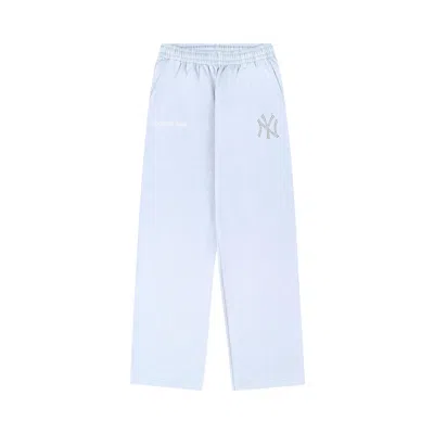 Pre-owned Sporty And Rich Sporty & Rich Yankees Krystal Wide Sweatpant 'ciel/white' | Blue | Women's Size M