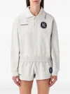Sporty And Rich Womens Heather Gray Major League Polo-collar Cotton-jersey Sweatshirt In Gray