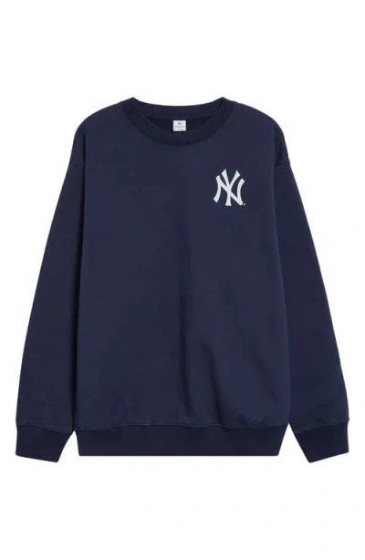 Sporty And Rich Womens Navy Sporty & Rich For '47 X The New York Yankees Brand-print Cotton-jersey Sweatshirt Xs
