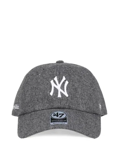 Sporty And Rich Yankees Serif Wool-blend Baseball Cap In Gray
