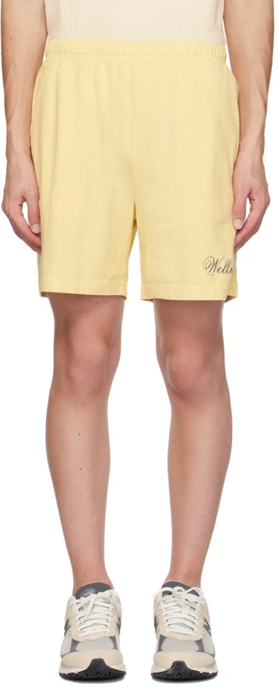 Sporty And Rich Yellow Carlyle Shorts In Almond