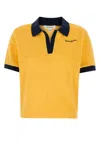 Sporty And Rich Yellow Embroidered Logo Polo