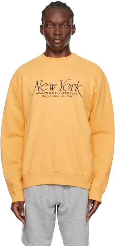 Sporty And Rich Yellow 'ny Health & Wellness Club' Sweatshirt In Faded Gold