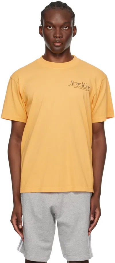 Sporty And Rich Yellow 'ny Health & Wellness Club' T-shirt In Faded Gold