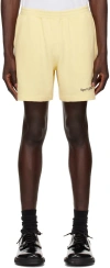 SPORTY AND RICH YELLOW SERIF LOGO GYM SHORTS