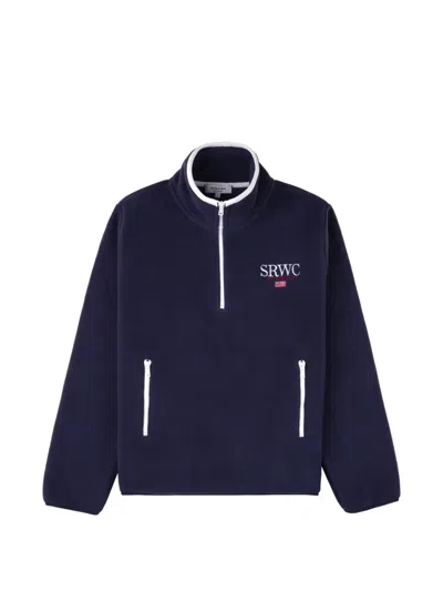 Sporty And Rich Zip Fleece Jacket In Blue