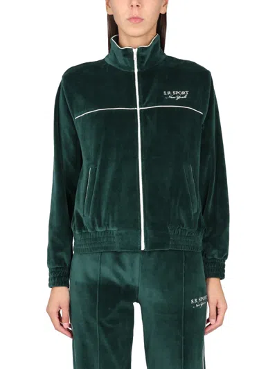Sporty And Rich Sporty & Rich Zip Sweatshirt In Green