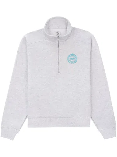 Sporty And Rich Printed Cotton-blend Jersey Sweatshirt In Grigio