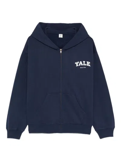 Sporty And Rich Zip-up Hoodie In Blue