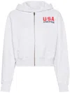 Sporty And Rich Zip-up Hoodie In Heather Grey