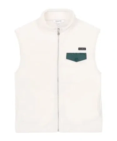 Sporty And Rich Zipped Polar Vest In White