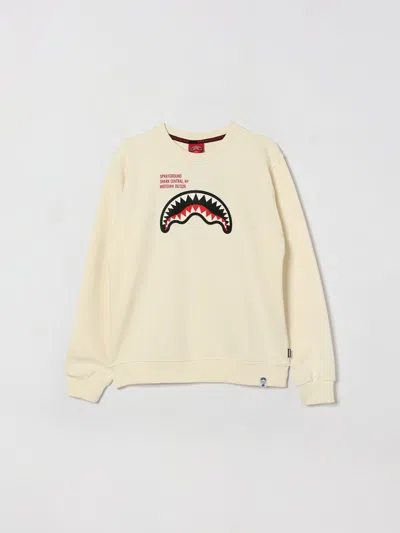 Sprayground Kids'  Printed Cotton Crewneck Sweatshirt In Neutral
