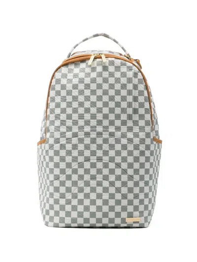 Sprayground 3am Check-pattern Embossed Backpack In Gray