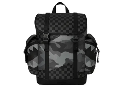 Pre-owned Sprayground 3am Tear It Up Monte Carlo (dlxv) Backpack In Black/grey