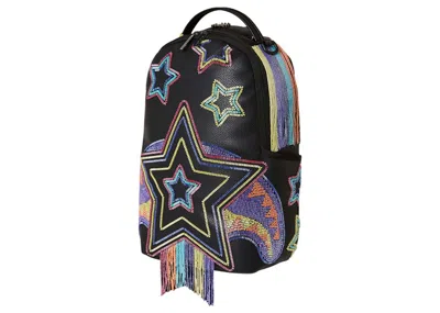 Pre-owned Sprayground A.i.7 Beaded Shark Sandflower Collab (dlxv) Backpackin Black