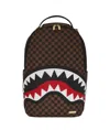 Sprayground Sawtooth Sharks In Paris Check Backpack In Brown