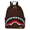 Sprayground Shark-tooth Check-print Backpack In Brown
