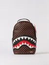 Sprayground Sawtooth Sharks In Paris Check Backpack In Brown