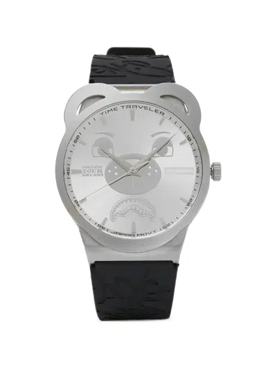 Sprayground Bear-shape Embossed Watch In Silver