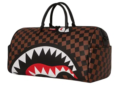 Pre-owned Sprayground Censored Hangover Shark Duffle Bag In Brown