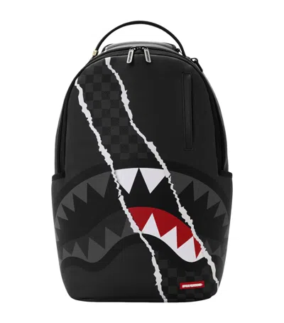 Sprayground Centre Rip Revealing Grey Backpack