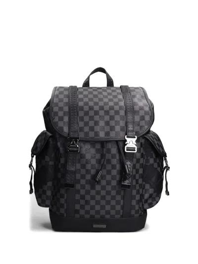 Sprayground Check-pattern Buckle Backpack In Black