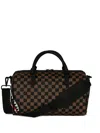 Sprayground Check-pattern Duffle Bag In Brown