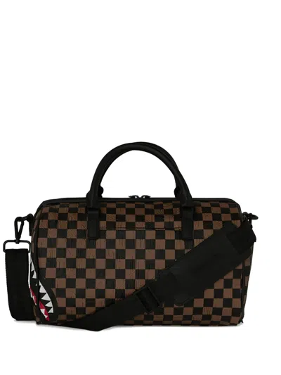 Sprayground Check-pattern Duffle Bag In Brown