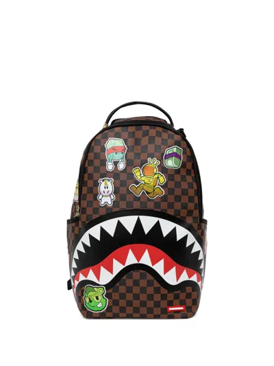 Sprayground Checked-pattern Graphic-print Backpack In Multi