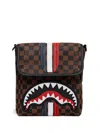 Sprayground Checked-pattern Messenger Bag In Brown