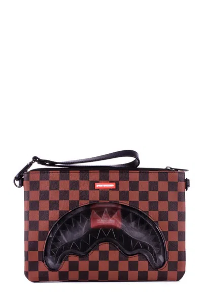 Sprayground Checked Shark Clutch Bag In Multi