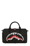 Sprayground Checkerboard Graphic Duffle Bag In Black