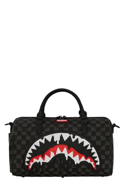 Sprayground Checkerboard Graphic Duffle Bag In Black