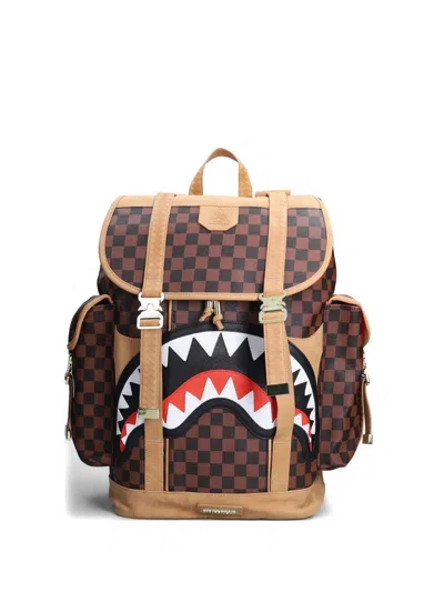 Sprayground Checkerboard-pattern Backpack In Brown