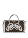 Sprayground Checkerboard-pattern Duffle Bag In Brown
